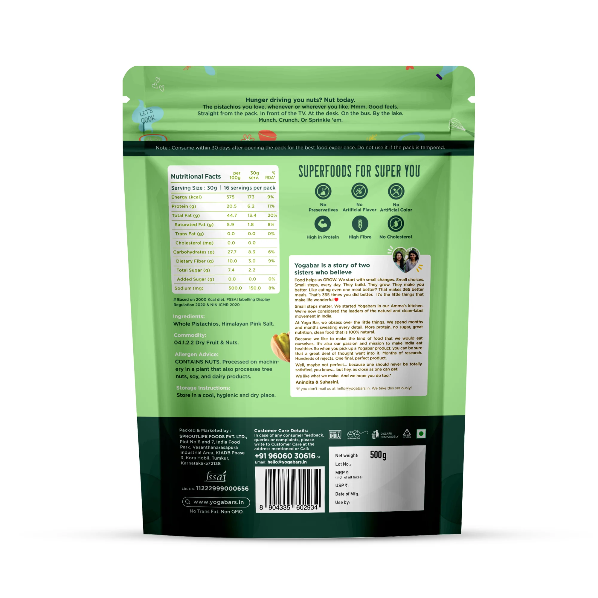 Roasted & Salted Pistachios 500g - Image 2