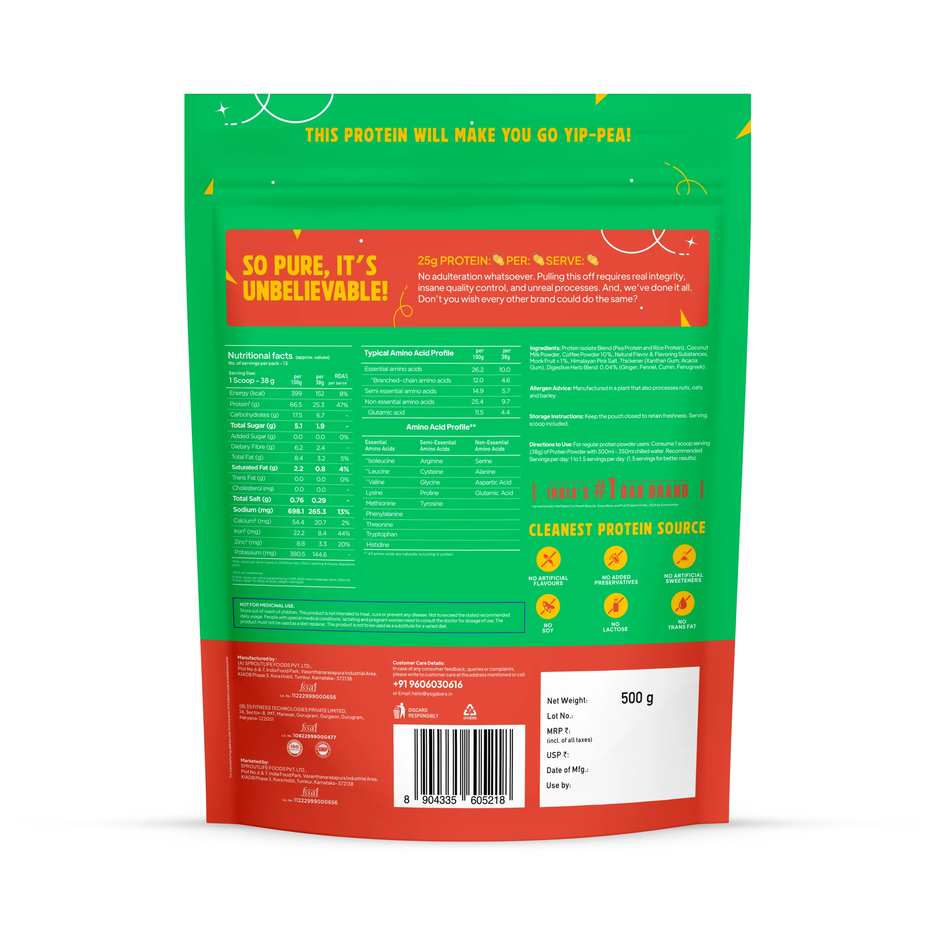 ProClean Plant Protein with Monk Fruit (Chocolate) 500g - Image 6