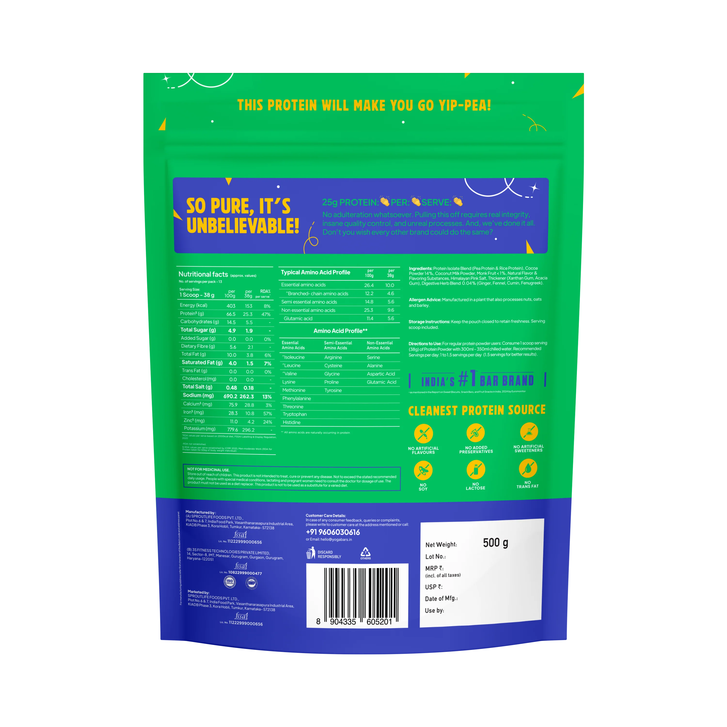 ProClean Plant Protein with Monk Fruit (Chocolate) 500g - Image 8