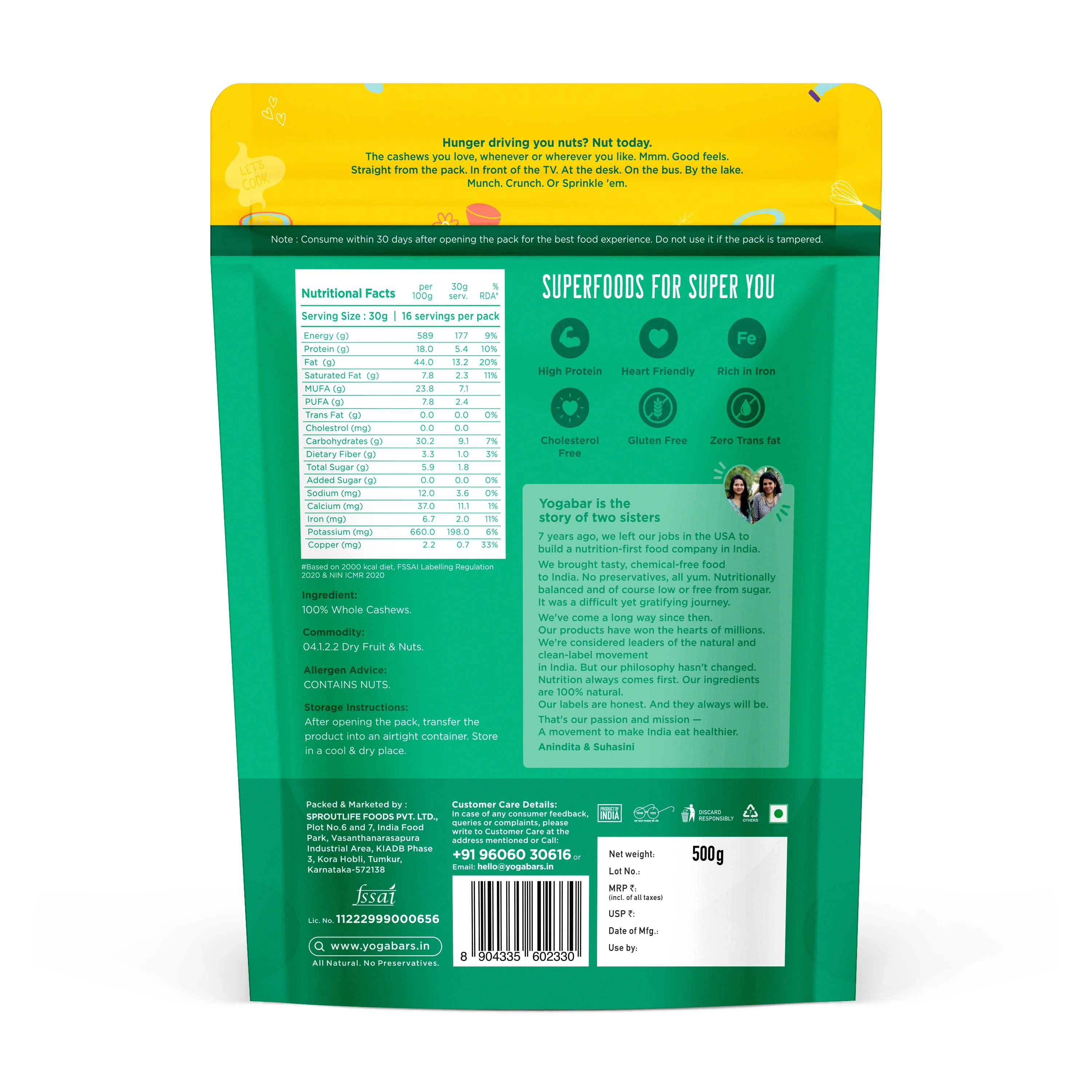 Whole Cashews 500g - Image 2